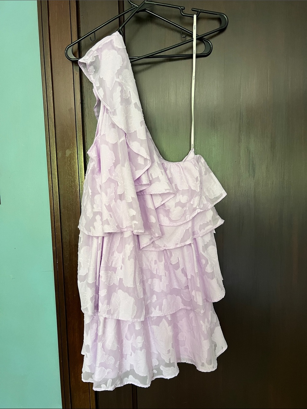 ARULA Lilac One-Shoulder Ruffled Mini Dress